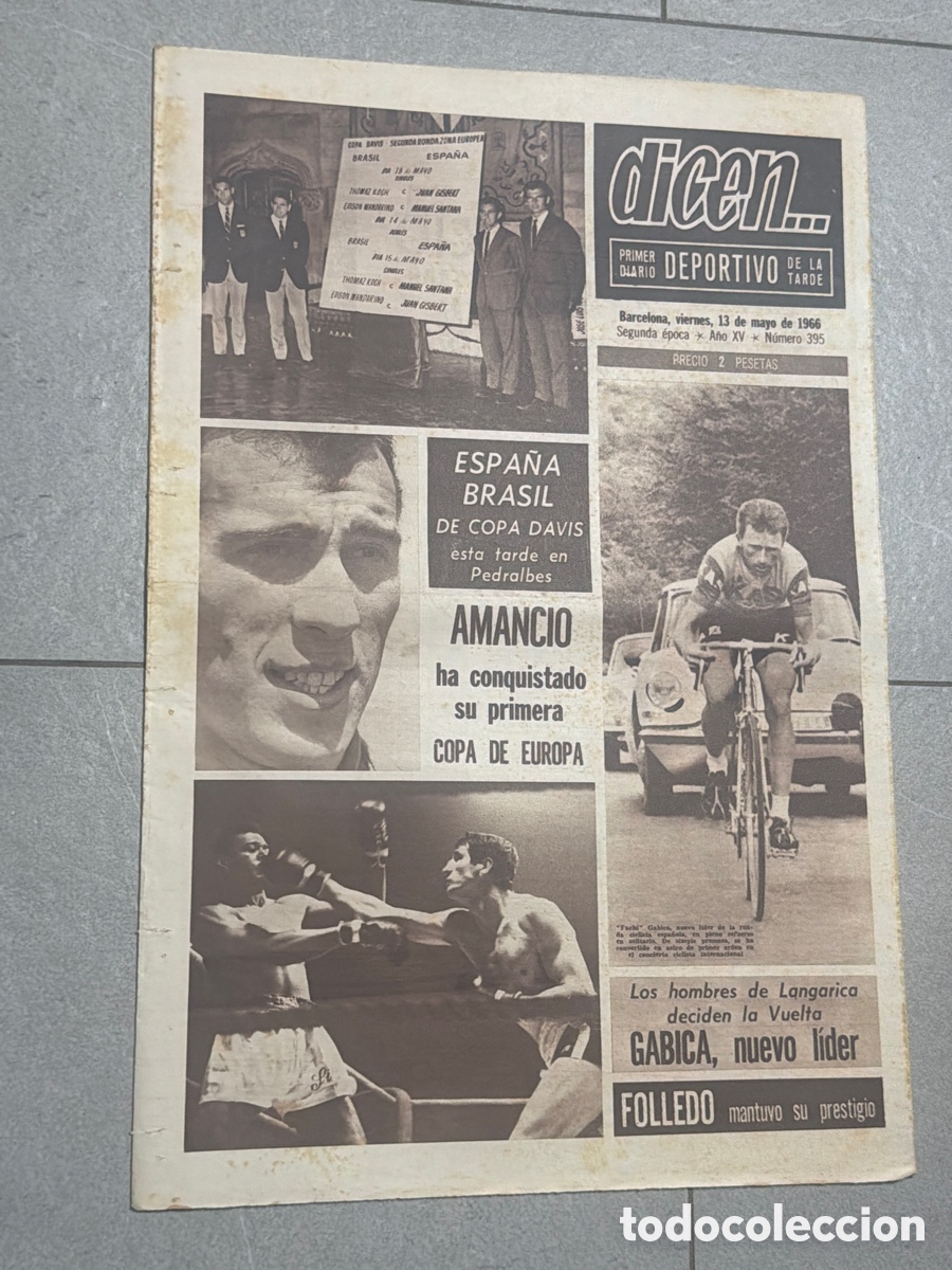 Coleccionismo deportivo: Dicen&hellip; 13/04/1966. Amancio, Gabica, y Folledo.