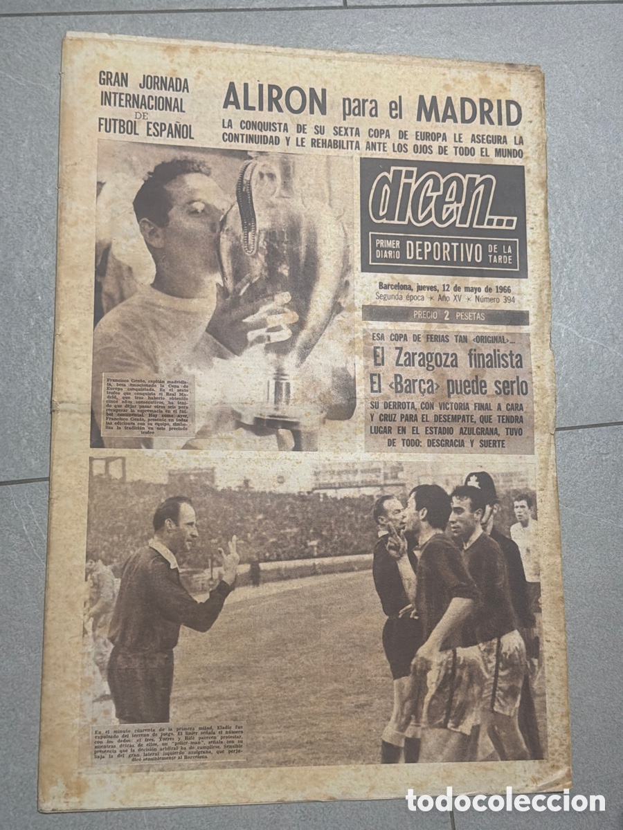Coleccionismo deportivo: Dicen&hellip; 12/04/1966. &ldquo;Aliron para el Madrid&rdquo;.