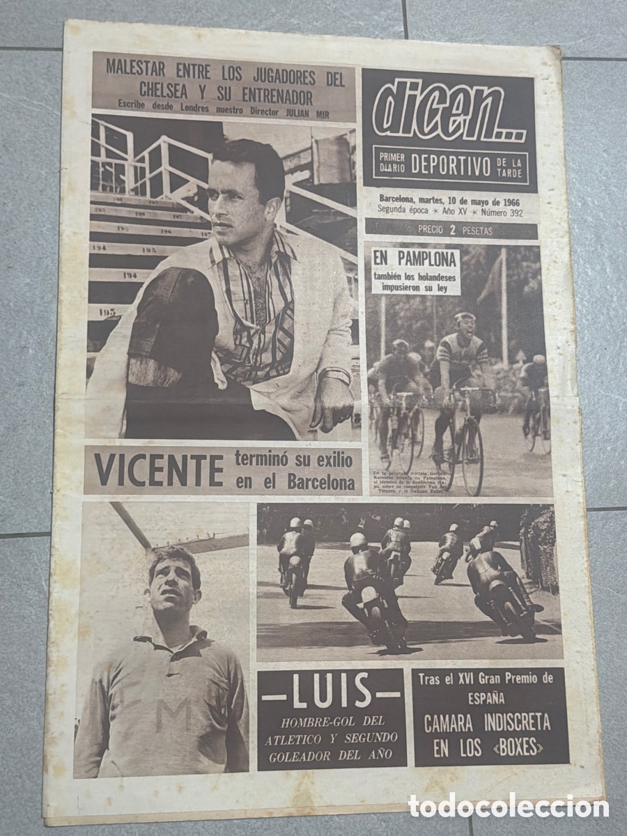 Coleccionismo deportivo: Dicen&hellip; 10/04/1966. Vicente y Luis.