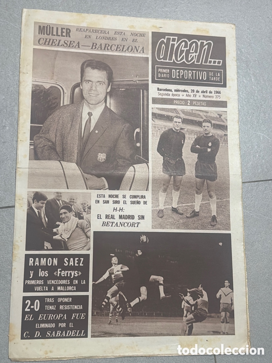 Coleccionismo deportivo: Dicen&hellip; 20/05/1966. M&uuml;ller, H-H, Betancort, y Ram&oacute;n Saez.