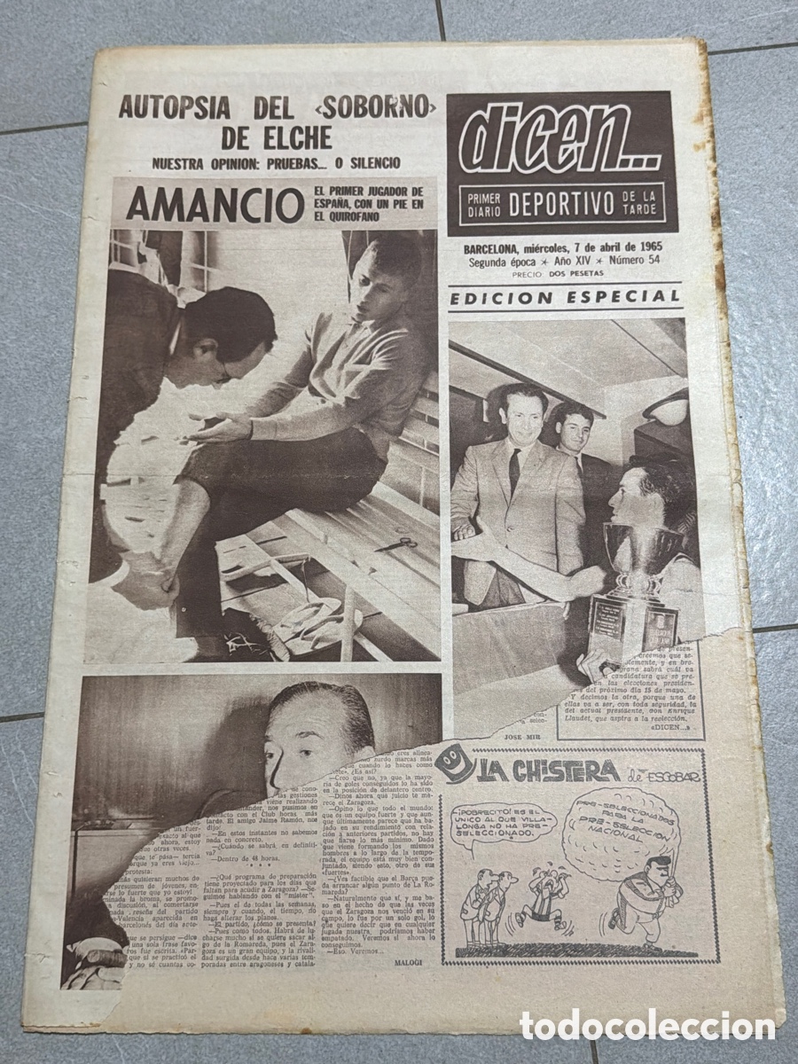 Coleccionismo deportivo: Dicen&hellip; 07/05/1965. Amancio.