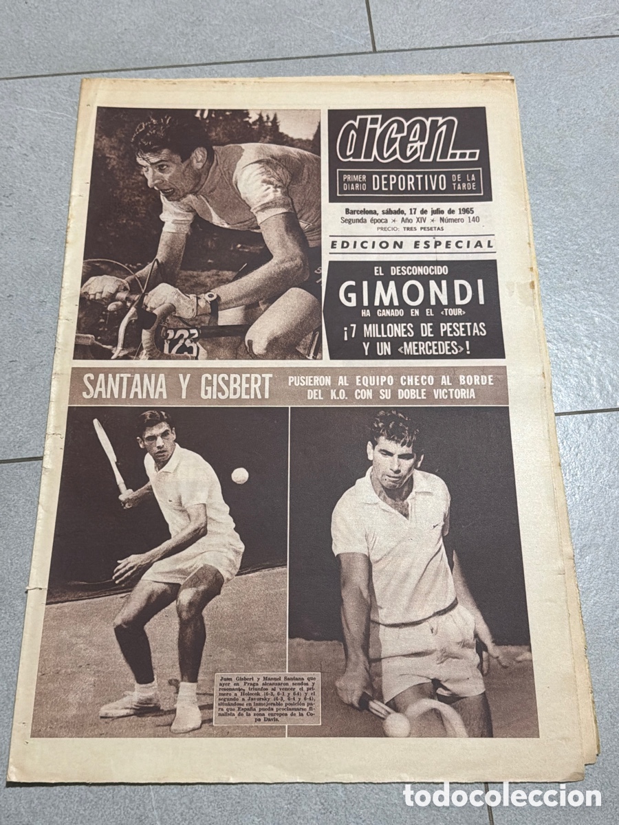 Coleccionismo deportivo: Dicen&hellip; 17/07/1965. gimondi, Santana, y Gisbert.