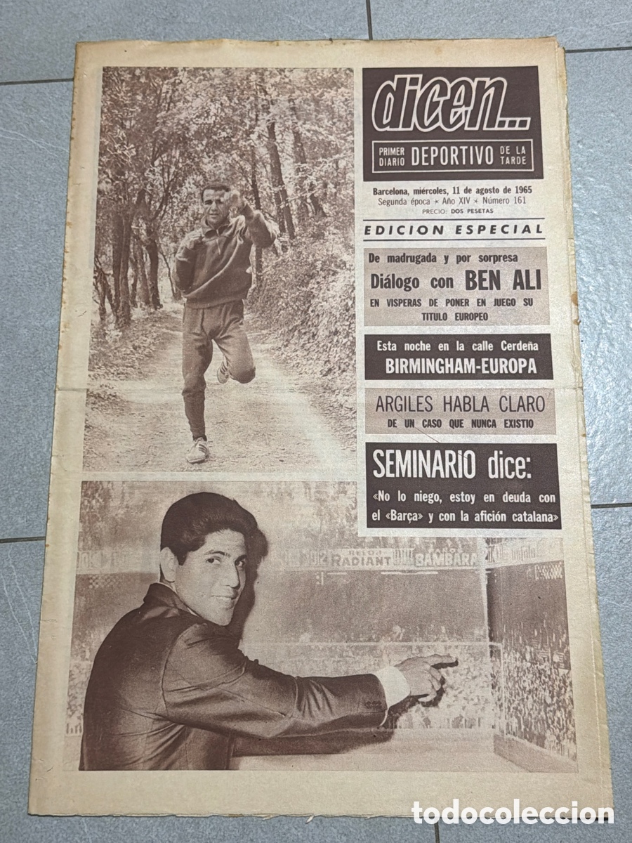 Coleccionismo deportivo: Dicen&hellip; 11/08/1965. Ben Ali, Argiles, y Seminario.