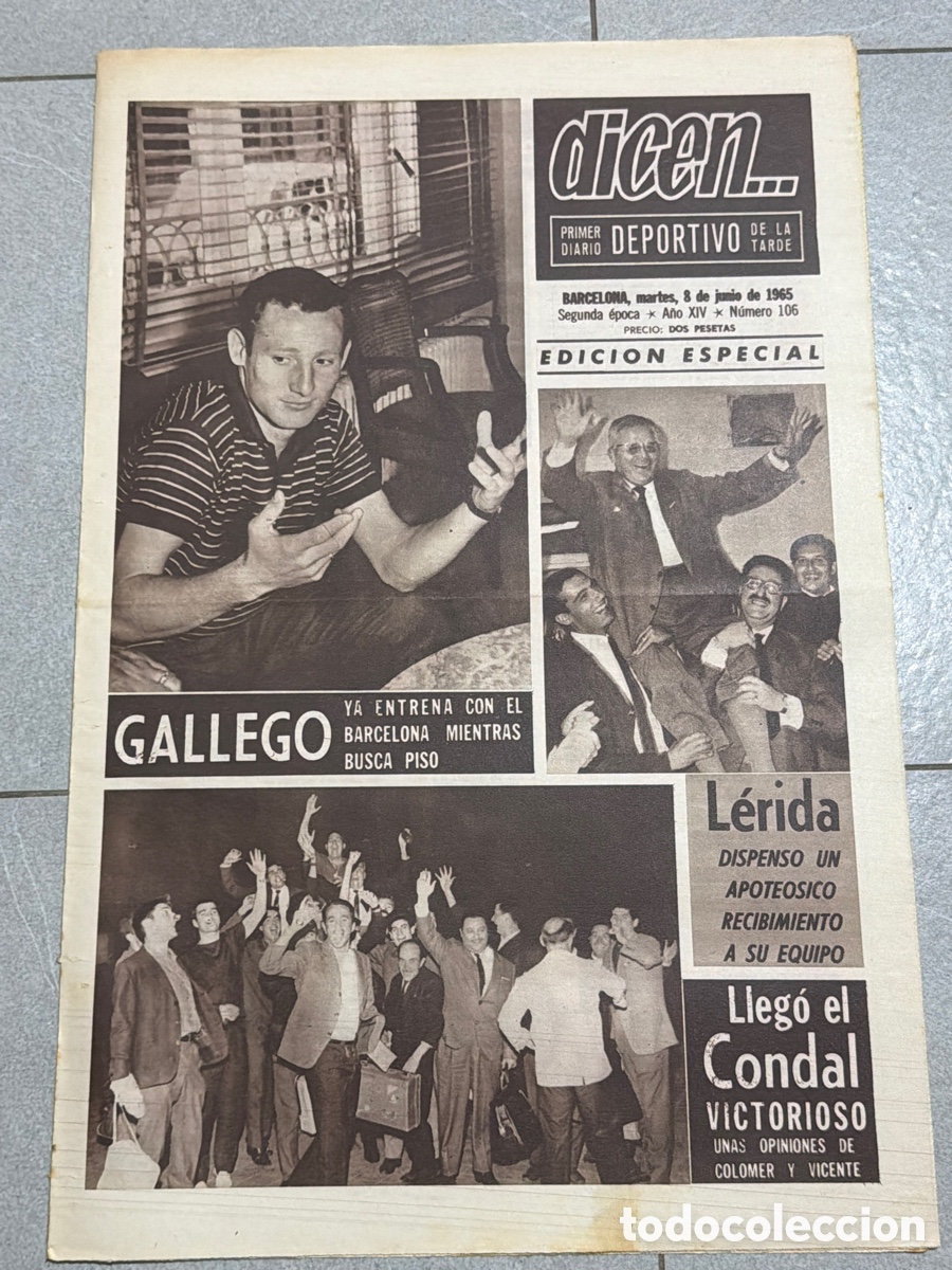 Coleccionismo deportivo: Dicen&hellip; 08/07/1965. Gallego, Colomer, y Vicente.