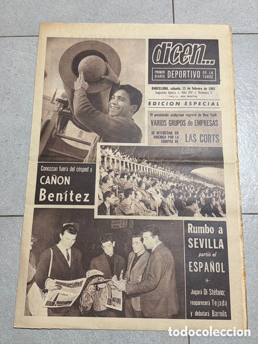 Coleccionismo deportivo: Dicen&hellip; 13/02/1965. Ca&ntilde;on Ben&iacute;tez, Di St&eacute;fano, Tejada, y Barnils.
