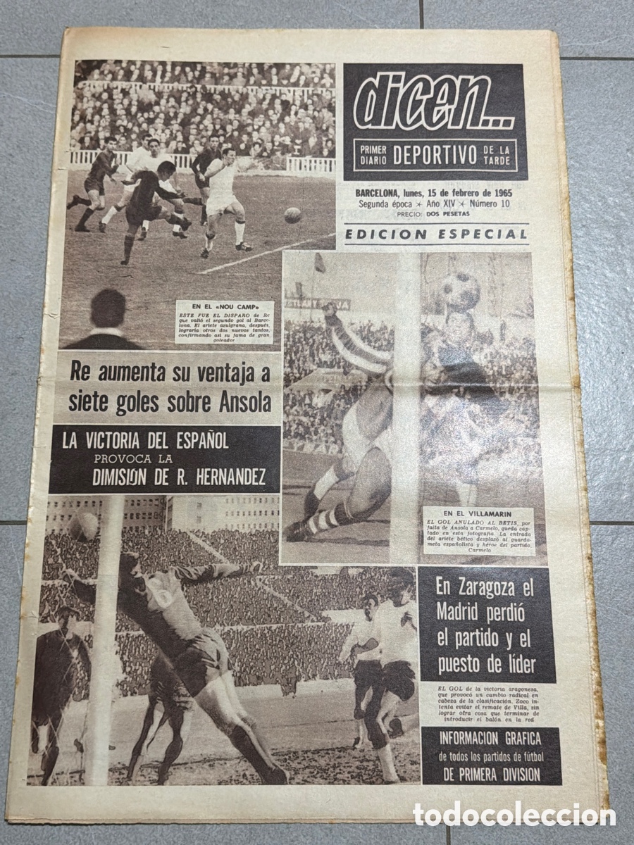 Coleccionismo deportivo: Dicen&hellip; 15/02/1965. Ansola y R. Hernandez.