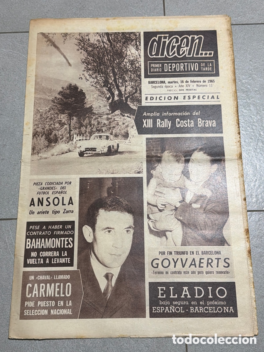 Coleccionismo deportivo: Dicen&hellip; 16/02/1965. XIII Rally Costa Brava, Ansola, Zarra, Bahamontes, Goyvaerts, Carmelo, y Elsdio.