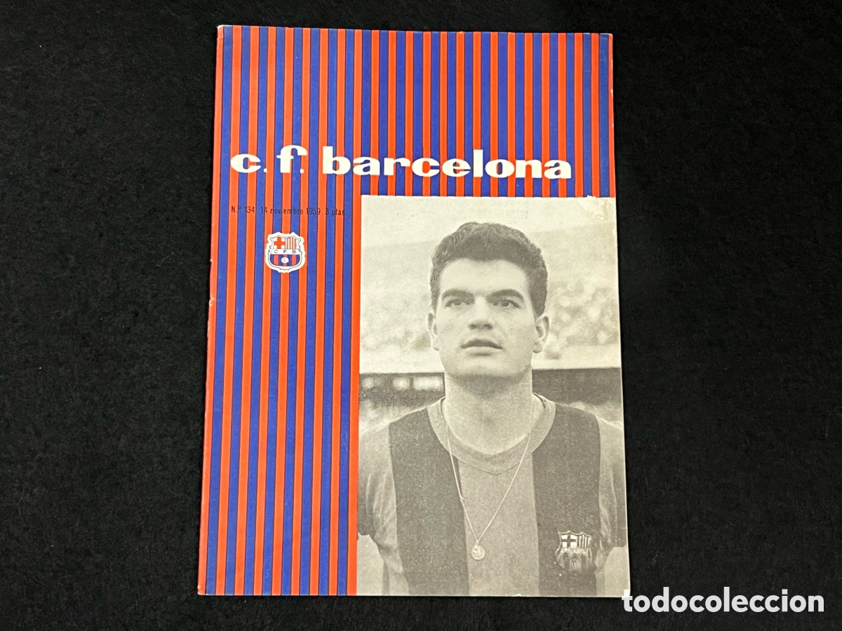 Coleccionismo deportivo: PROGRAMA OFICIAL FC BARCELONA REAL SOCIEDAD LIGA 14 NOVIEMBRE 1959-1960 N&Uacute;MERO 134 GENSANA KUBALA