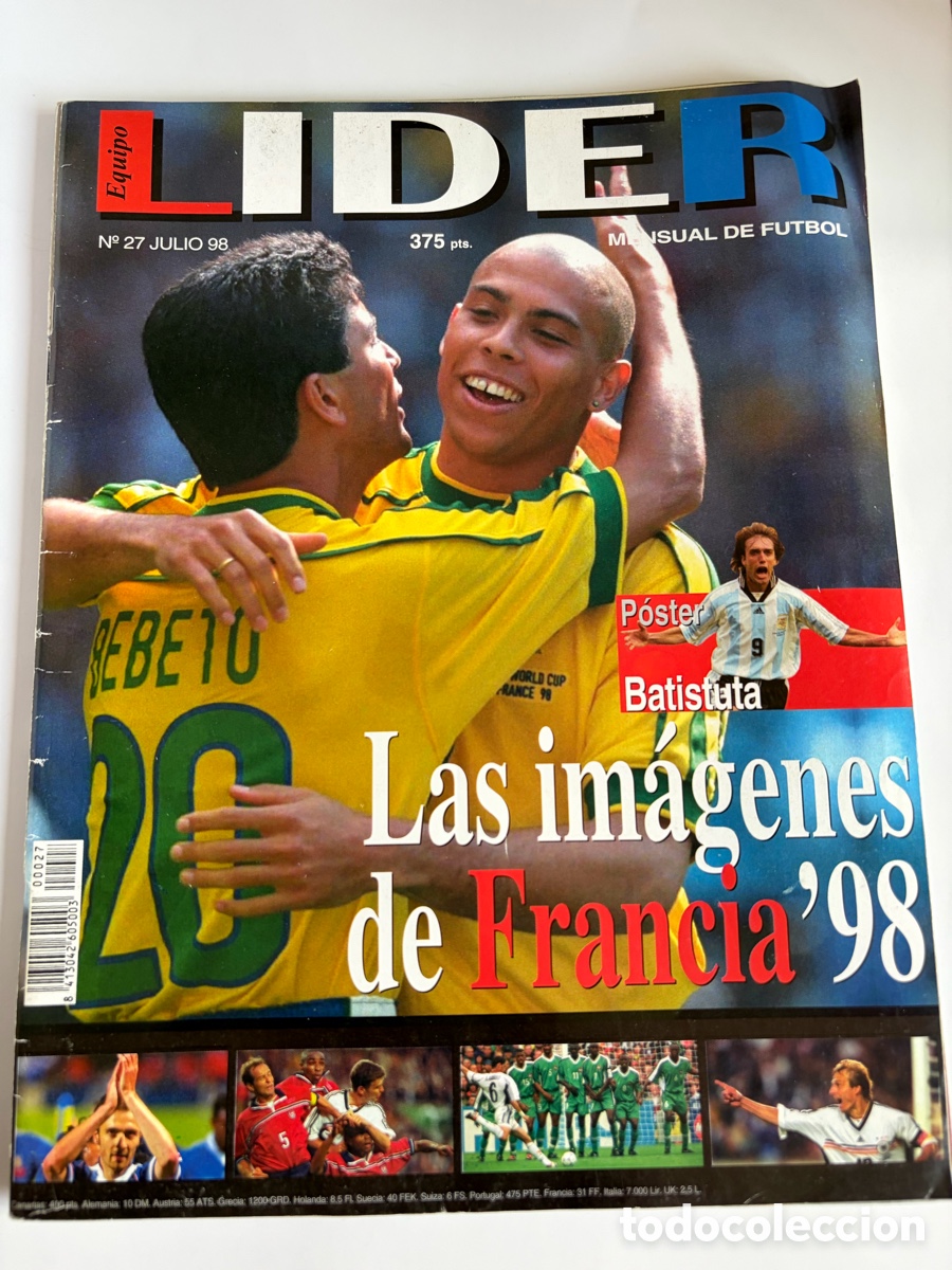 Collezionismo sportivo: Revistas L&iacute;der n&uacute;mero 25 y 27 Francia 98 Mundial