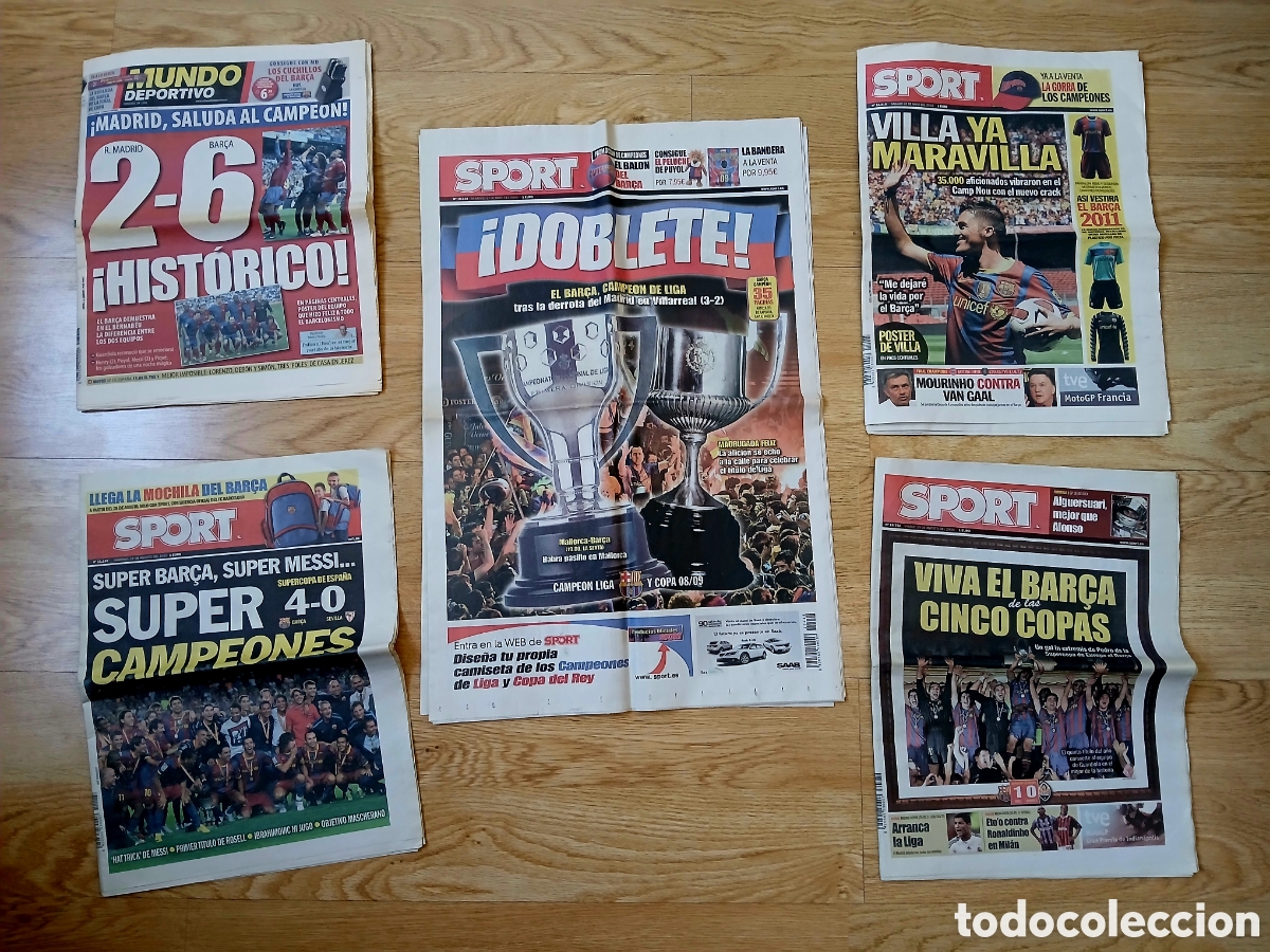 Coleccionismo deportivo: Colecci&oacute;n peri&oacute;dicos Bar&ccedil;a Guardiola campe&oacute;n