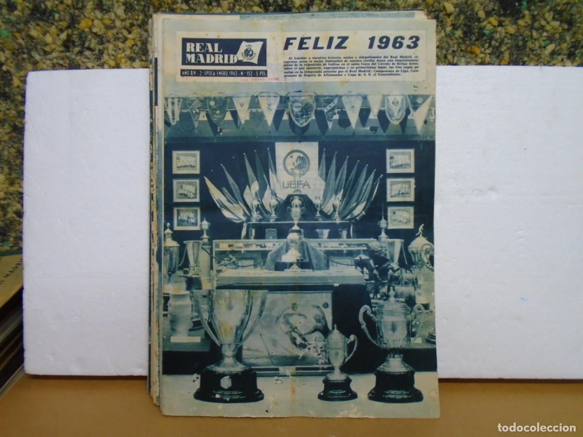 Coleccionismo deportivo: FUTBOL.REVISTA REAL MADRID,A&Ntilde;OS 1963(COMPLETO)12 NUMEROS.