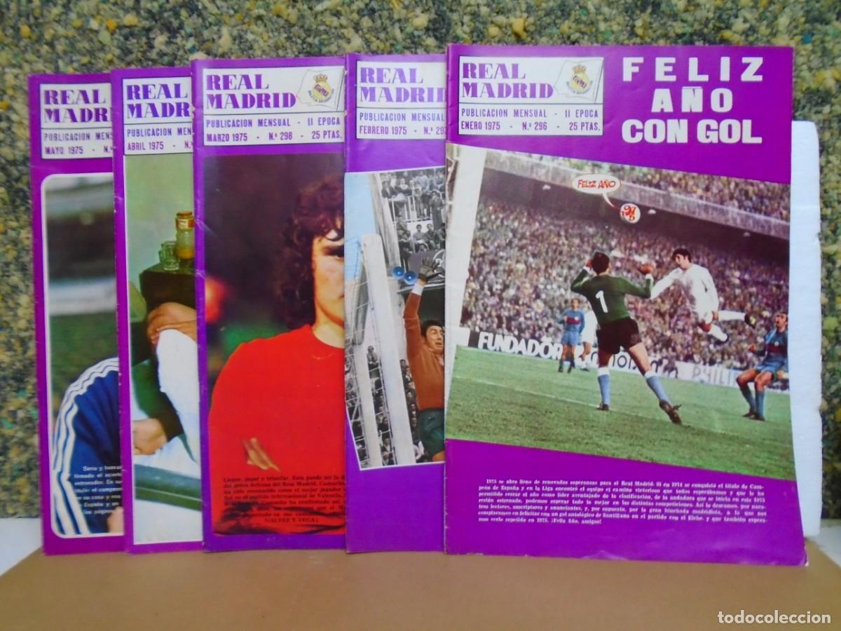 Coleccionismo deportivo: FUTBOL.REVISTA REAL MADRID 1975,CINCO REVISTAS(296-297-298-299-300)