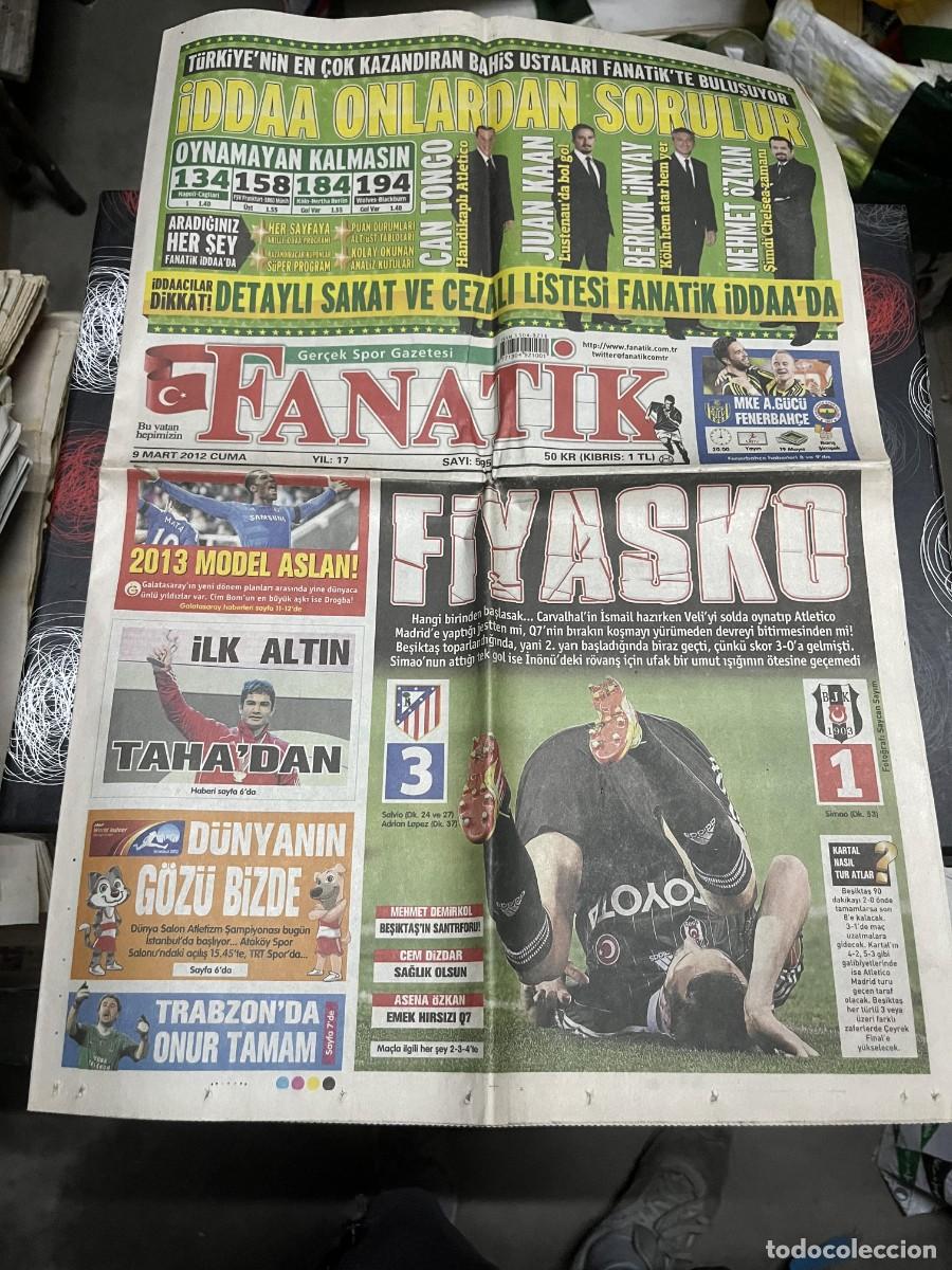 Coleccionismo deportivo: PROGRAMA PERIODICO FANATIK (9-3-2012) EUROPA LEAGUE ATLETICO MADRID 3-1 BESIKTAS VICENTE CALDERON