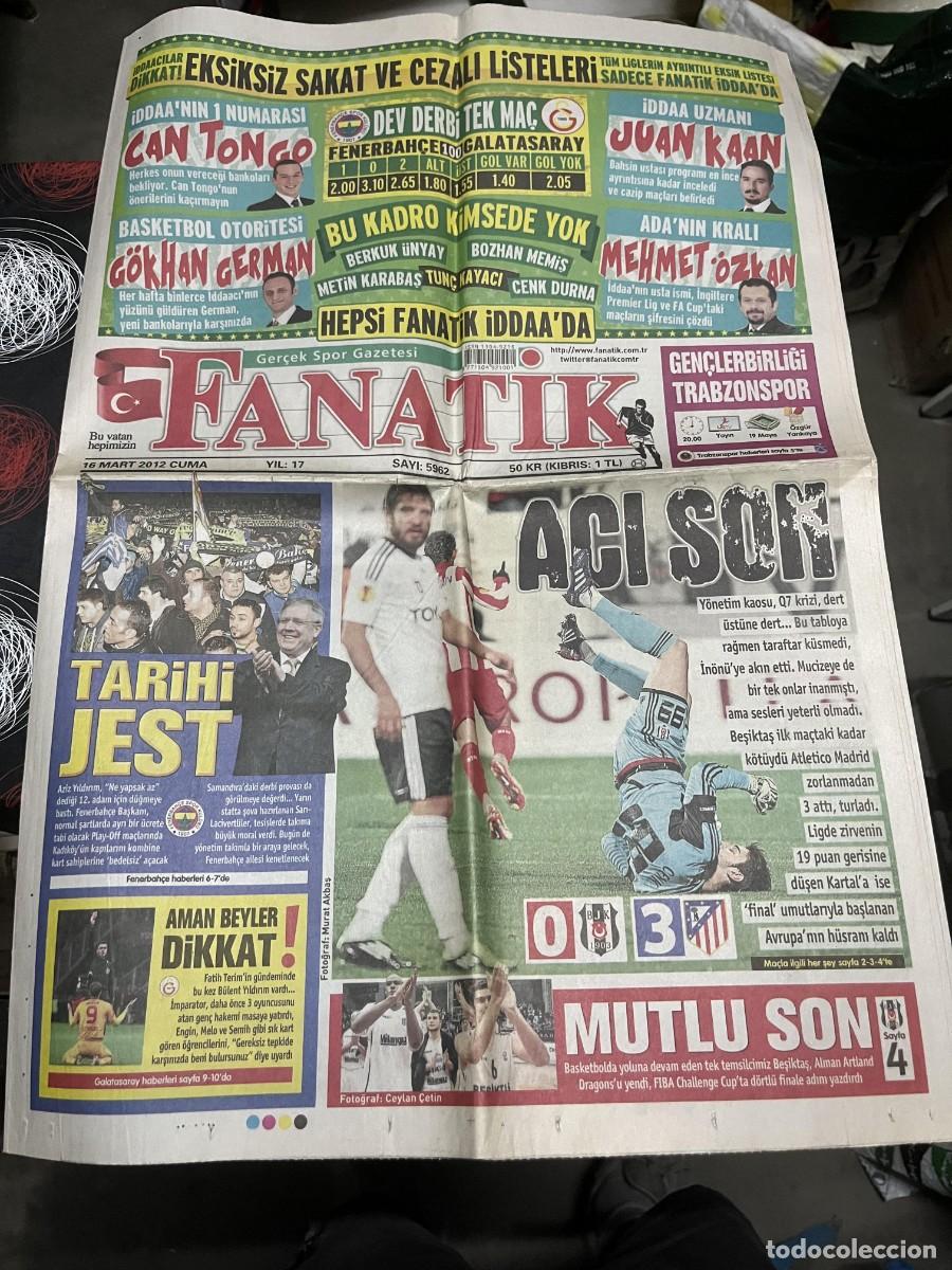 Coleccionismo deportivo: PROGRAMA PERIODICO FANATIK (16-3-2012) EUROPA LEAGUE BESIKTAS 0-3 ATLETICO MADRID ESTADIO BJK İNONU