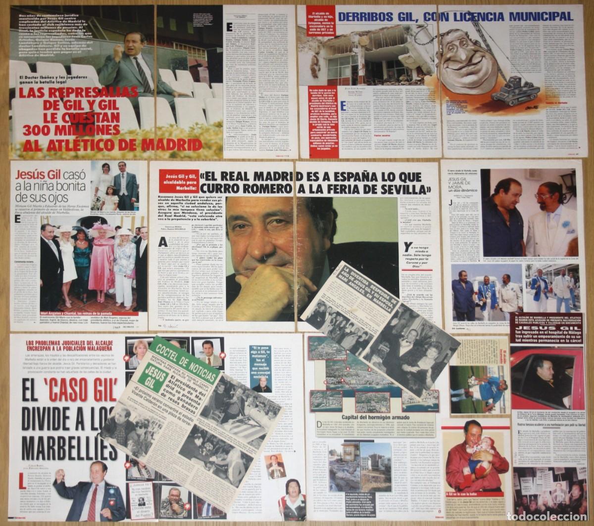 Sports collectibles: JESUS GIL lote de prensa 1990s fotos Atl&eacute;tico de Madrid Marbella f&uacute;tbol pol&iacute;tica Partido Popular