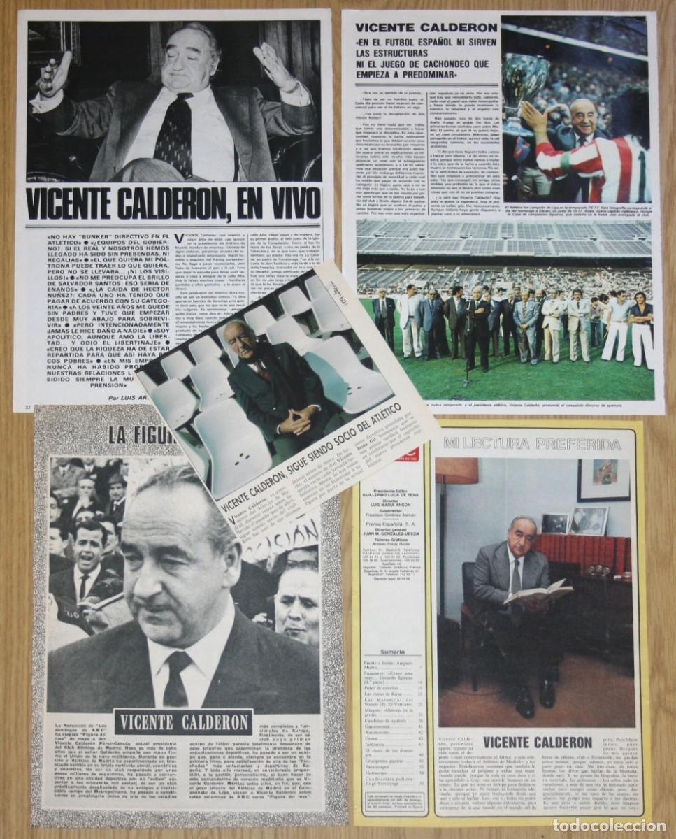 Sports collectibles: VICENTE CALDERON lote de prensa 1970s fotos Presidente Atl&eacute;tico de Madrid f&uacute;tbol clippings