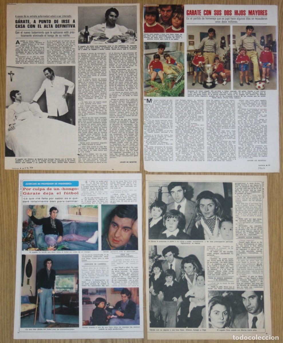 Sports collectibles: JOSE EULOGIO GARATE lote de prensa 1970s fotos Atl&eacute;tico de Madrid Brasil f&uacute;tbol clippings