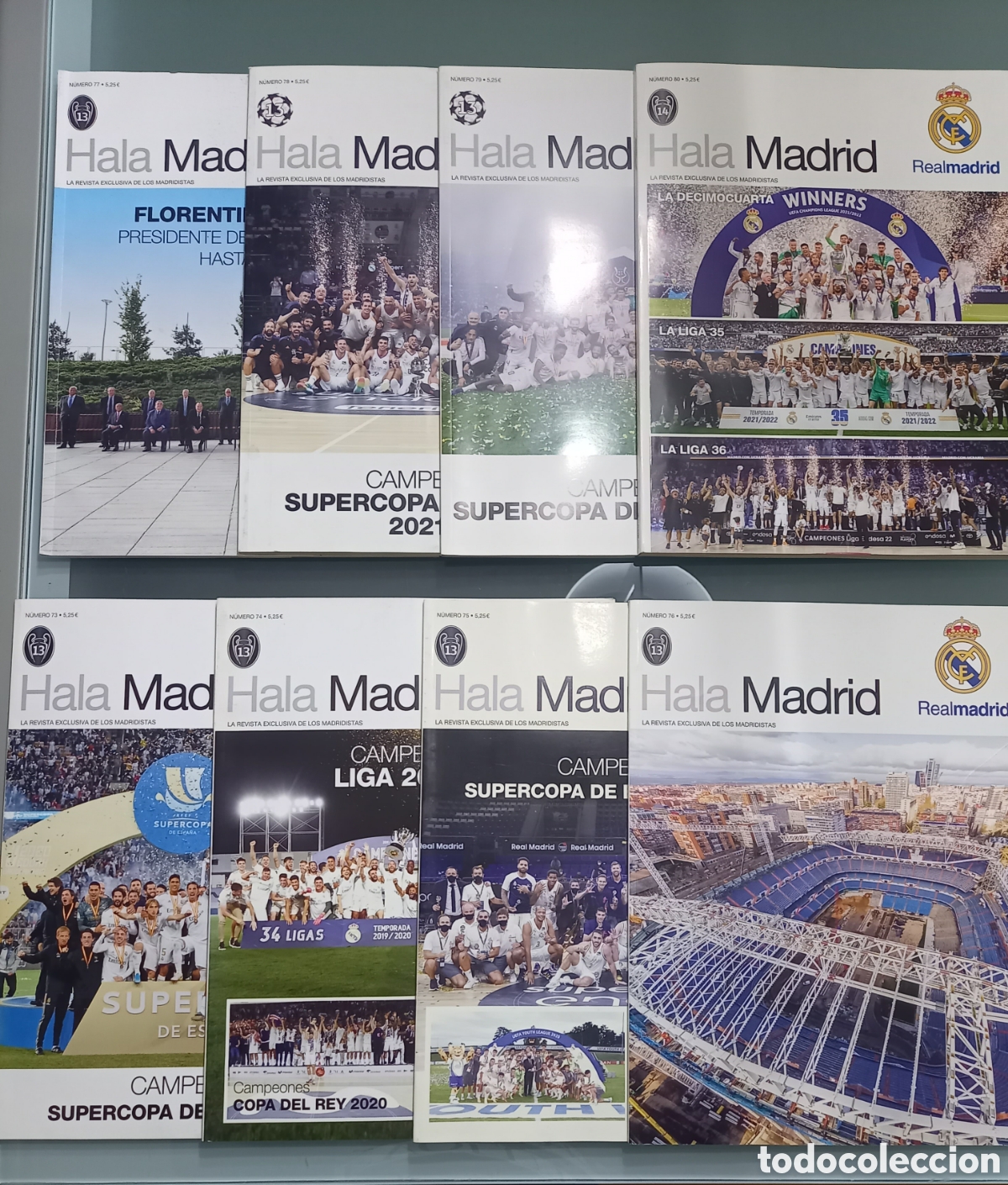 Sports collectibles: Lote 8 Revistas Hala Madrid N&uacute;meros 73 al 80 Sin Poster