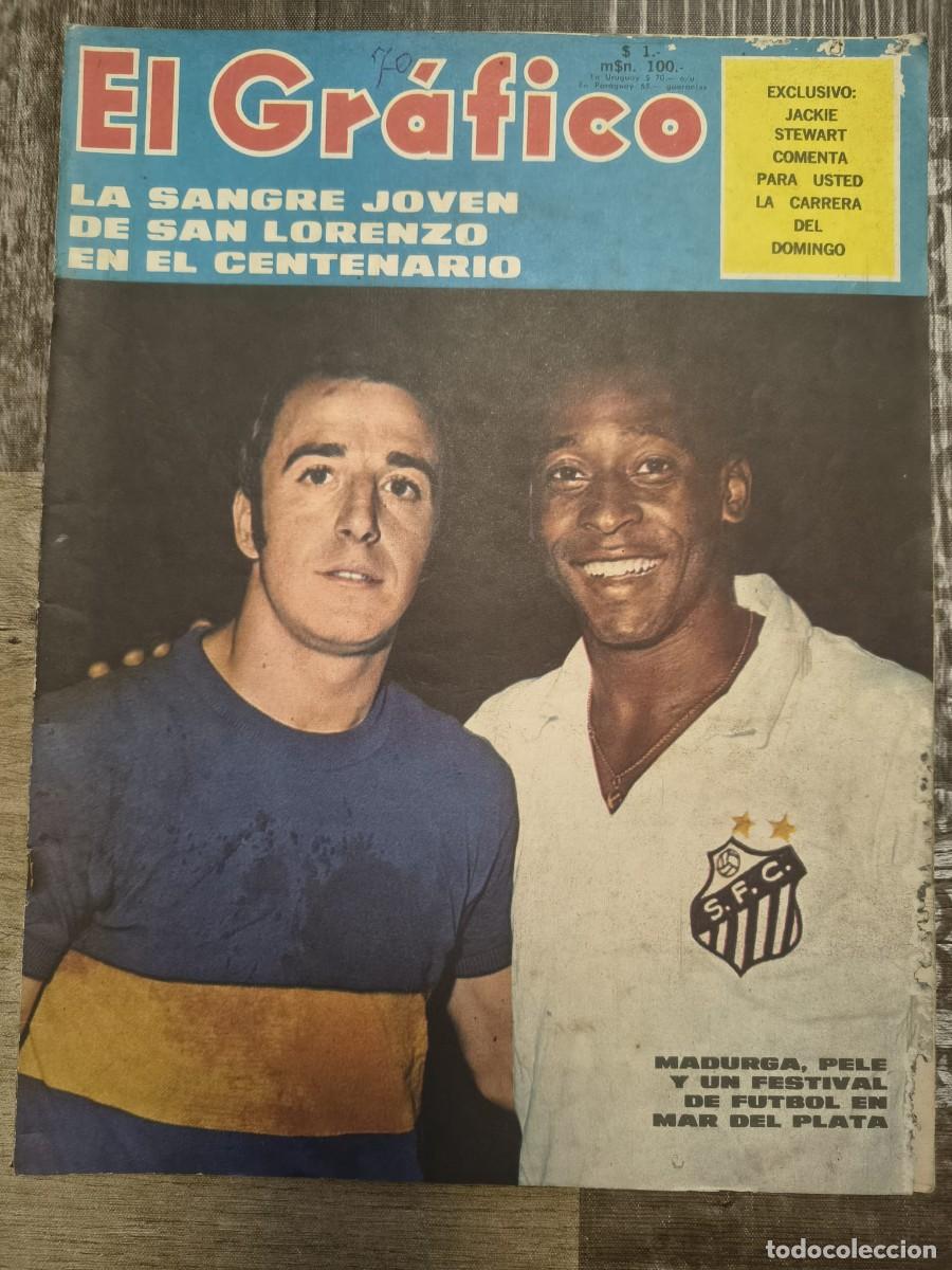 Coleccionismo deportivo: Lote revistas &ldquo;El Gr&aacute;fico&rdquo; Boca Juniors d&eacute;cada del '70 + regalo