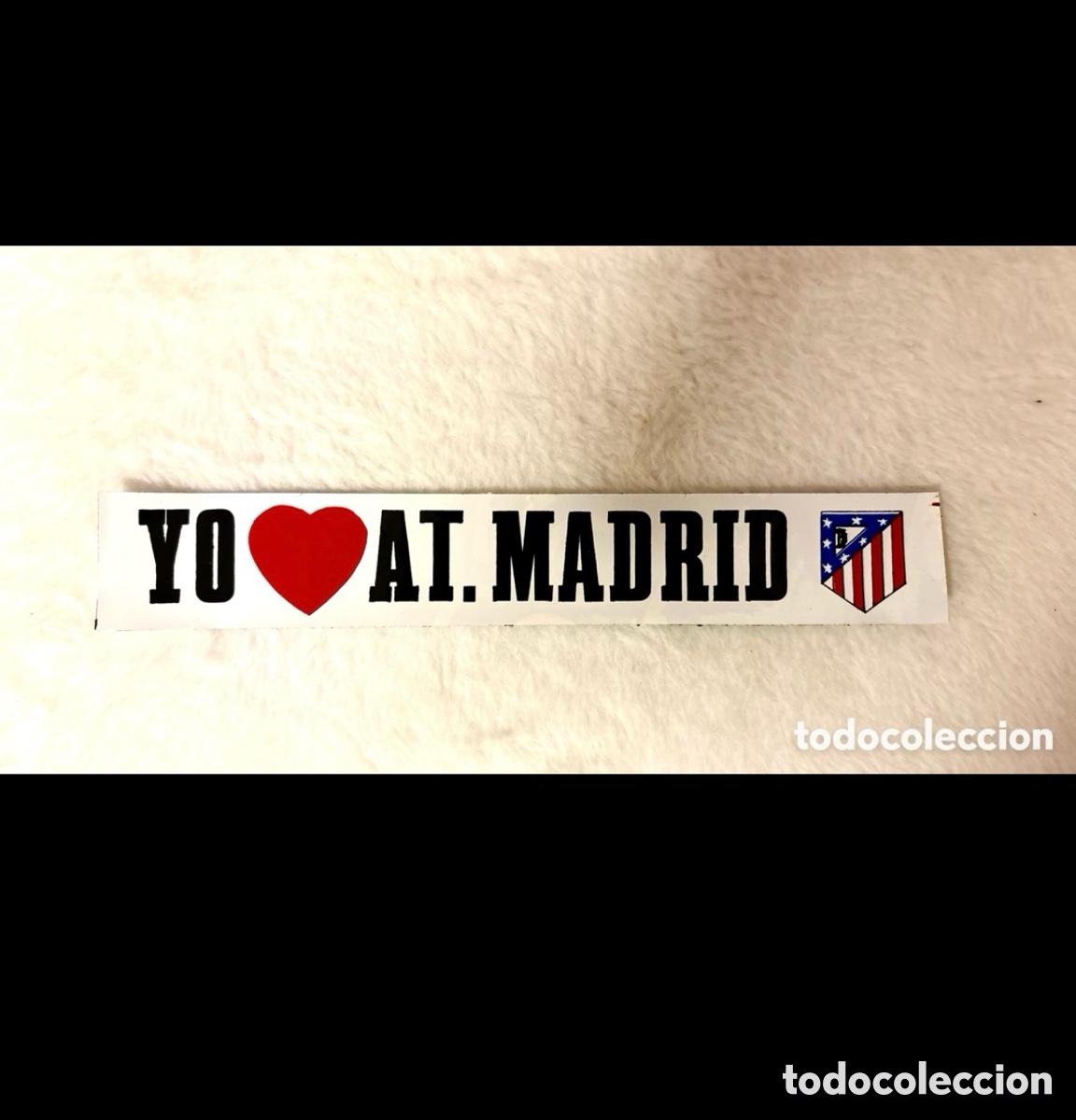 Coleccionismo deportivo: Pegatina Vintage Atl&eacute;tico de Madrid &rdquo;Yo ❤️ At. Madrid&rdquo; (Sin papel trasero / Colecci&oacute;n)