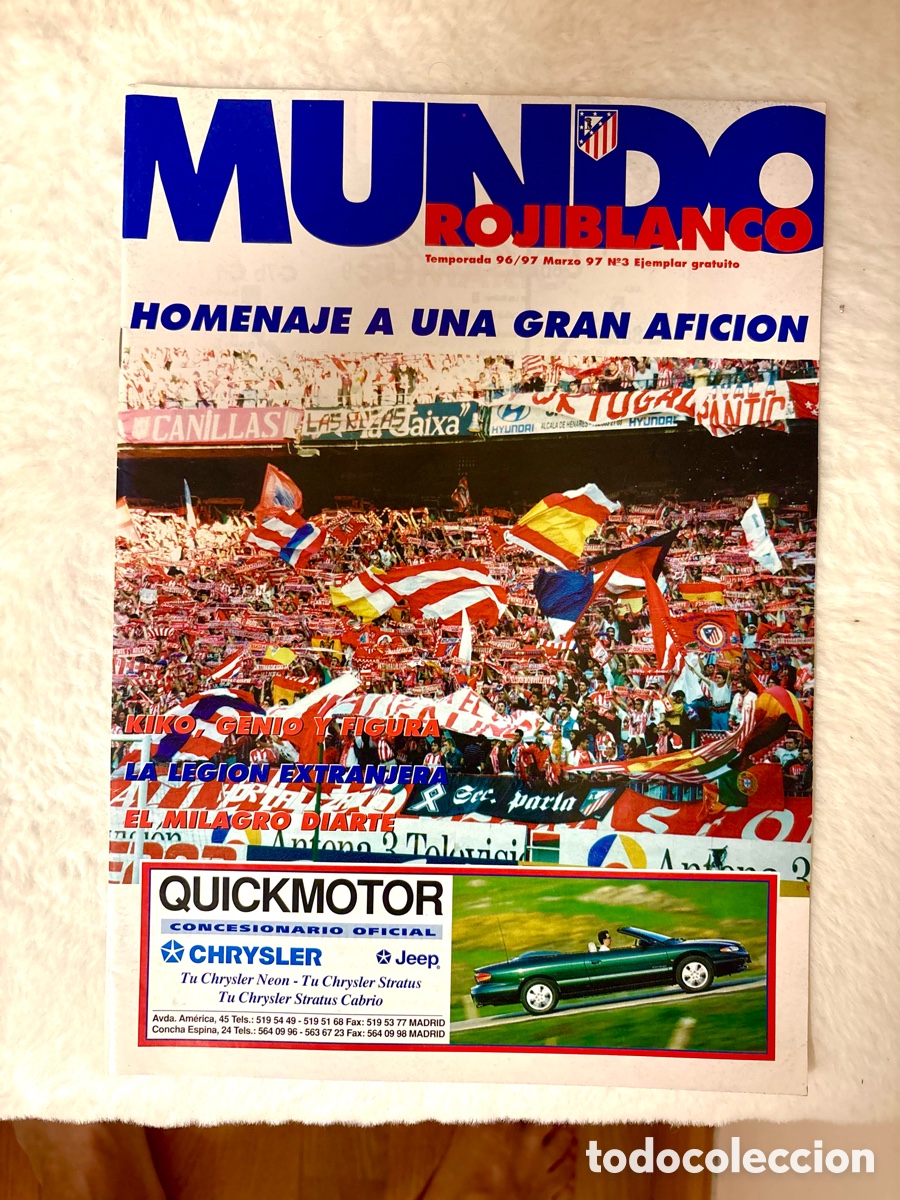 Coleccionismo deportivo: FANS ATL&Eacute;TICO Revista Oficial Mundo Rojiblanco Atl&eacute;tico de Madrid - N&ordm; 3 Marzo 1997 - Kiko Narv&aacute;ez