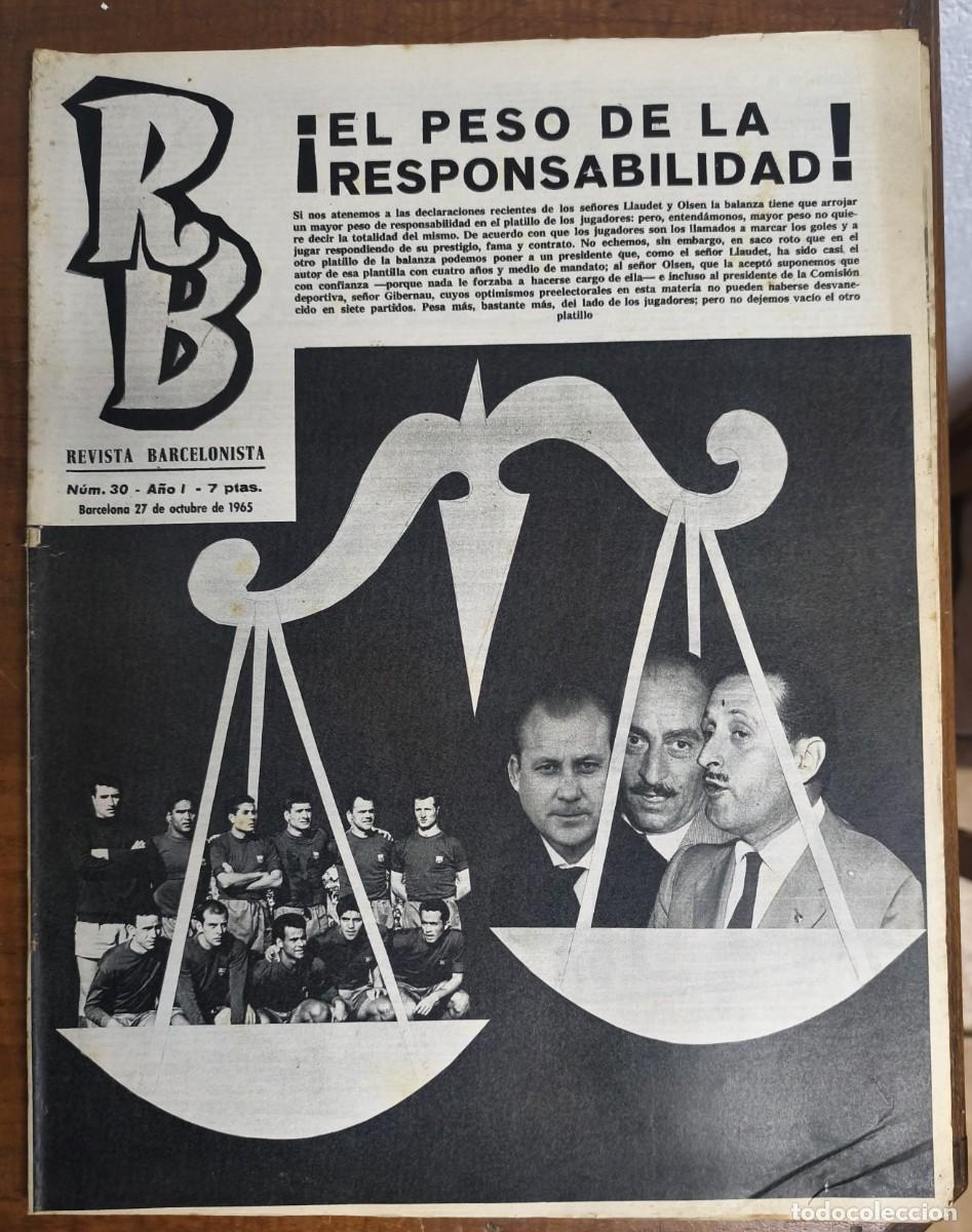 Coleccionismo deportivo: REVISTA BARCELONISTA -- A&Ntilde;O 1 -- N&ordm; 30 --27/10/1965