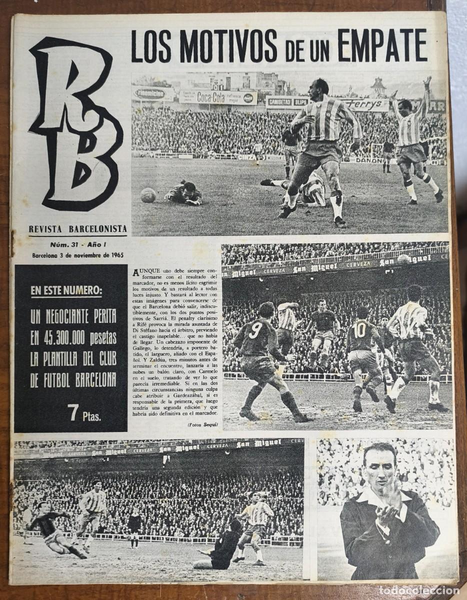 Coleccionismo deportivo: REVISTA BARCELONISTA -- A&Ntilde;O 1 -- N&ordm; 31 -- 03/11/1965