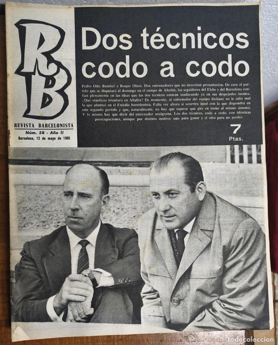 Coleccionismo deportivo: REVISTA BARCELONISTA -- A&Ntilde;O 2 -- N&ordm; 58 -- 12/05/1966
