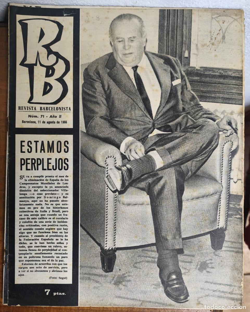 Coleccionismo deportivo: REVISTA BARCELONISTA -- A&Ntilde;O 2 -- N&ordm; 71 -- 11/08/1966