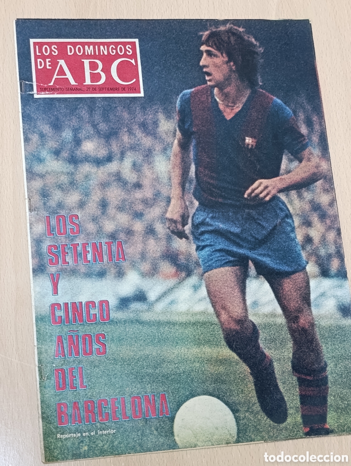 Coleccionismo deportivo: Revista &rdquo;Los Domingos de ABC&rdquo; (29 Septiembre 1974) - Especial 75 Aniversario F.C. Barcelona (Johan C