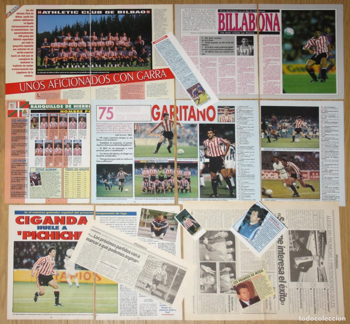 Coleccionismo deportivo: ATHLETIC CLUB DE BILBAO lote de prensa 1990s fotos futbol Ziganda Garitano Guerrero Billabona Liga