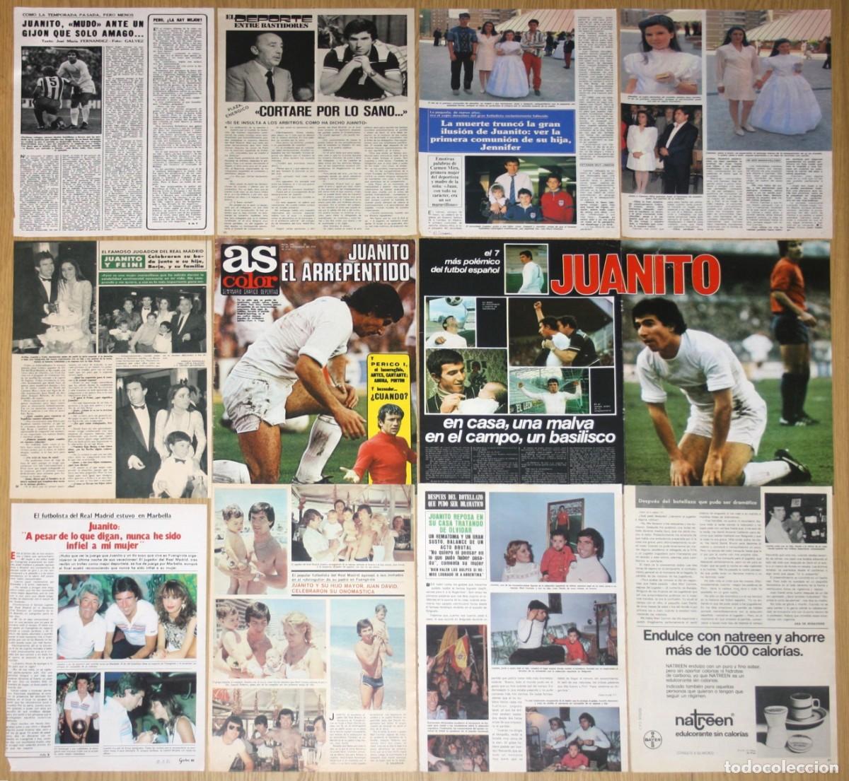 Coleccionismo deportivo: JUANITO G&Oacute;MEZ lote de prensa 1970s/90s fotos futbol Real Madrid Atl&eacute;tico leyenda