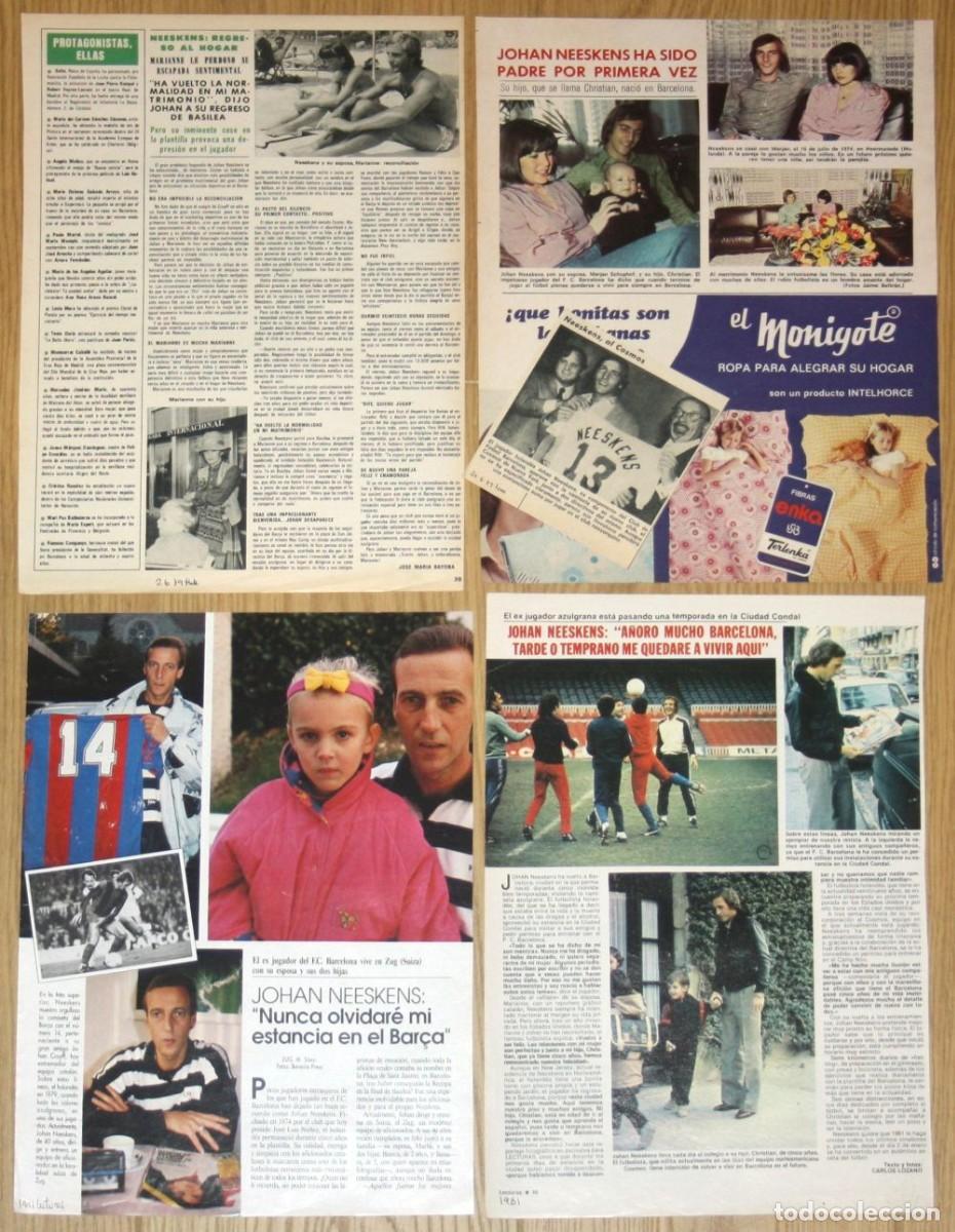 Coleccionismo deportivo: JOHAN NEESKENS lote de prensa 1970s clippings fotos f&uacute;tbol FC Barcelona Ajax futbolista leyenda