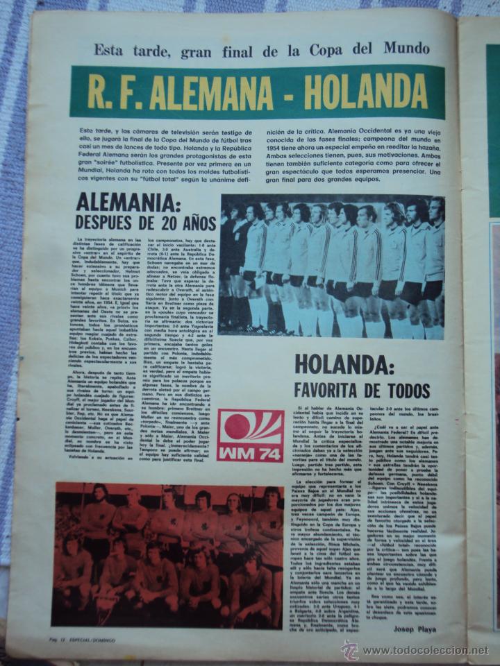 Coleccionismo deportivo: Alemania 74. El Correo Catalan 7 - 7 - 1974. - Foto 2 - 43219448