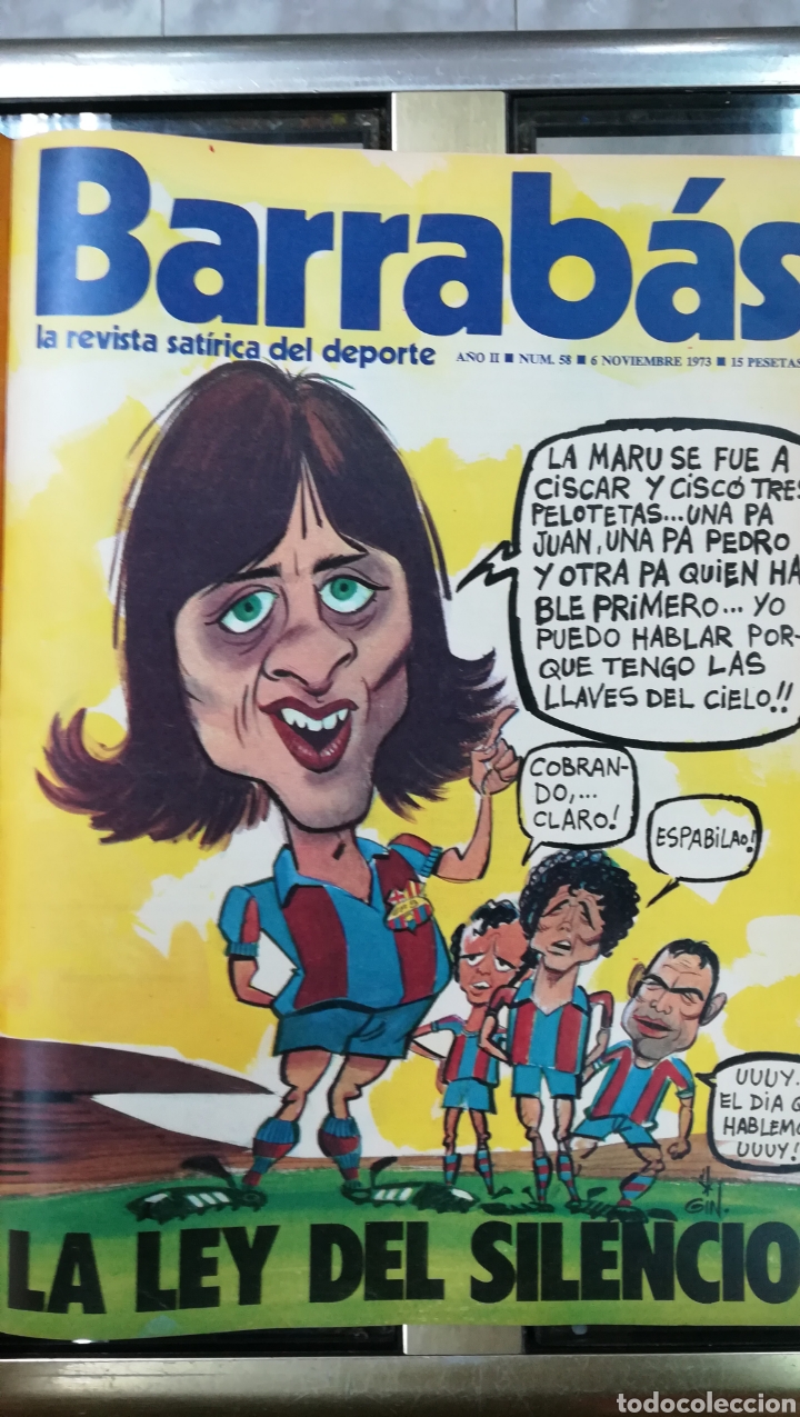 Coleccionismo deportivo: Barrabas revista satirica, desde n 33 al 65. Año 1973, encuadernada - Foto 5 - 229521505