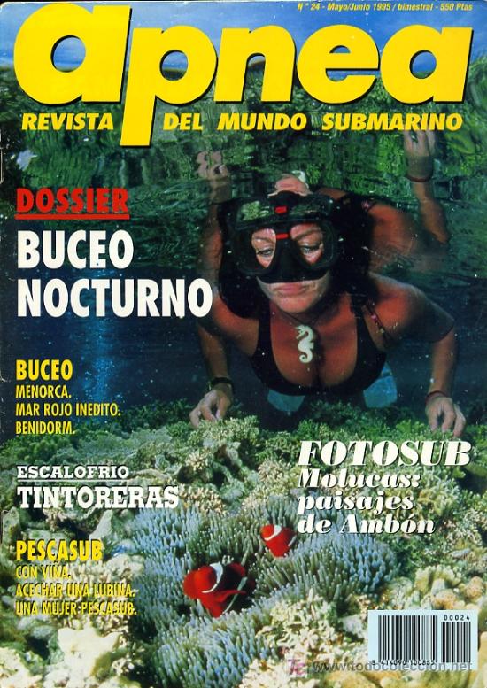 Coleccionismo deportivo: Revista APNEA - Buceo, pesca submarina. N&ordm; 24 (Ver contenido en foto)