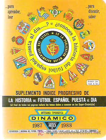 Collezionismo sportivo: suplemento dinamico fubolistico liga 1987- 1988