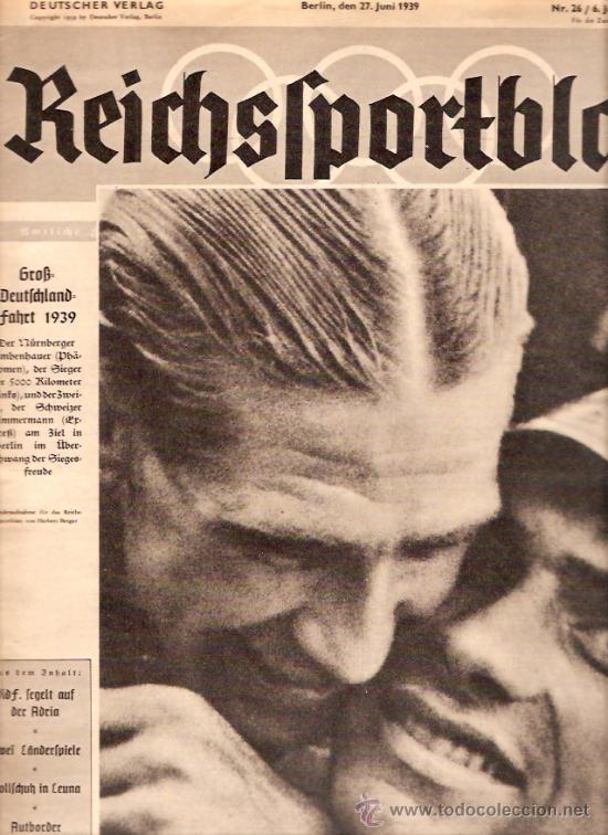 Collectionnisme sportif: Revista Reichsportblatt n&ordm; 26 junio 1939