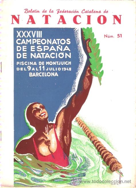 Sports collectibles: BOLETIN FEDERACION CATALANA NATACION N&ordm;  51 1948