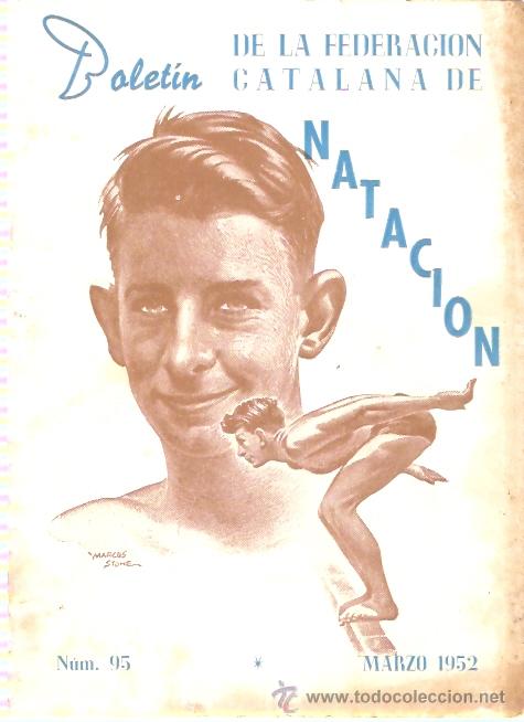 Sports collectibles: BOLETIN FEDERACION CATALANA NATACION N&ordm;  95 1952