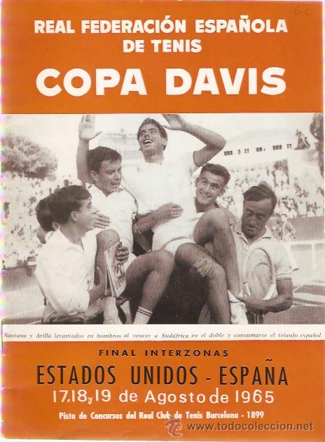 Sports collectibles: PROGRAMA OFICIAL COPA DAVIS TENIS AGOSTO 1965 ESTADOS UNIDOS - ESPA&Ntilde;A