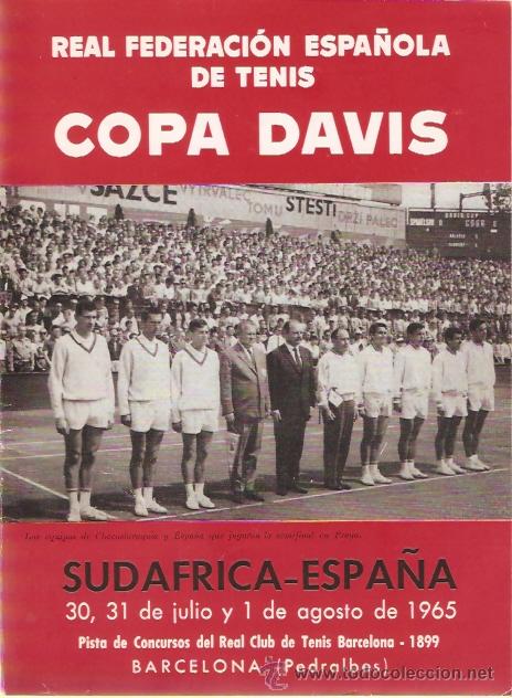 Sports collectibles: PROGRAMA OFICIAL COPA DAVIS TENIS AGOSTO 1965 SUDAFRICA - ESPA&Ntilde;A