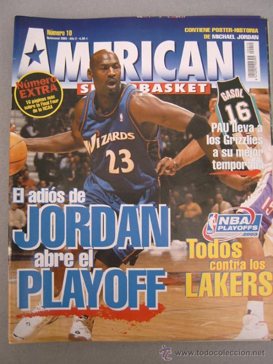 Coleccionismo deportivo: REVISTA BALONCESTO NBA MICHAEL JORDAN AMERICAN SUPERBASKET N&ordm; 10 203 + POSTER HISTORIA MICHAEL JORDA