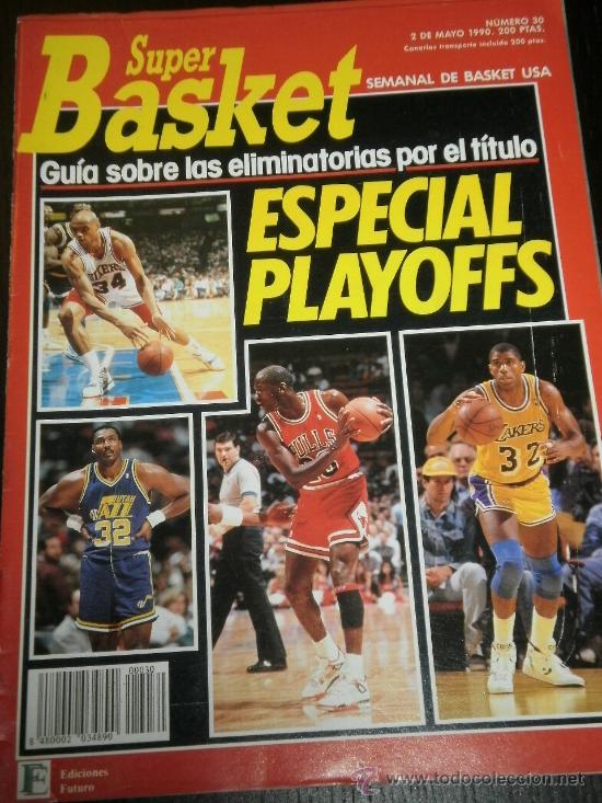 Sports collectibles: SUPER BASKET N&ordm; 30 - MAYO 1990 - BALONCESTO / NBA / POSTER CHRIS MORRIS - NWE JERSEY NETS / PLAYOFFS