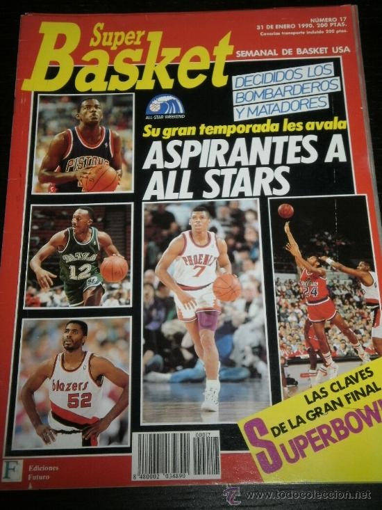 Sports collectibles: SUPER BASKET N&ordm; 17 - ENERO 1990 - BALONCESTO / NBA / POSTER PAT EWING - NEW YORK KNICKS - SUPERBOWL