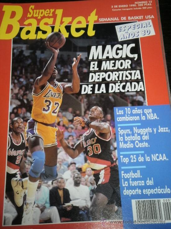 Sports collectibles: SUPER BASKET N&ordm; 13 - ENERO 1990 - BALONCESTO / NBA / POSTER JACK SIKMA - MILWAUKEE BUCKS - MAGIC