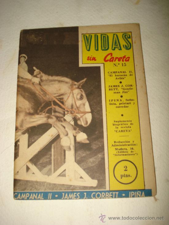 Sammelleidenschaft Sport: Antigua Revistilla Deportiva VIDAS SIN CARETA n&ordm; 15 con Campanal II  Ipi&ntilde;a James J. Corbett de 1950s