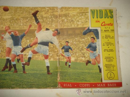 Sports collectibles: Antigua Revistilla Deportiva *VIDAS SIN CARETA* n&ordm; 2 con Rial ,Coppi ,Max Baer  a&ntilde;o 1950s