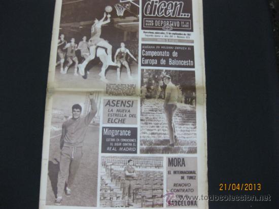 Colecionismo desportivo: DICEN N&ordm; 823, 27-9-1967. BOXEO FRAZIER,SPENCER,ELLIS,BONAVENA, FUTBOL ASENSI,MORA
