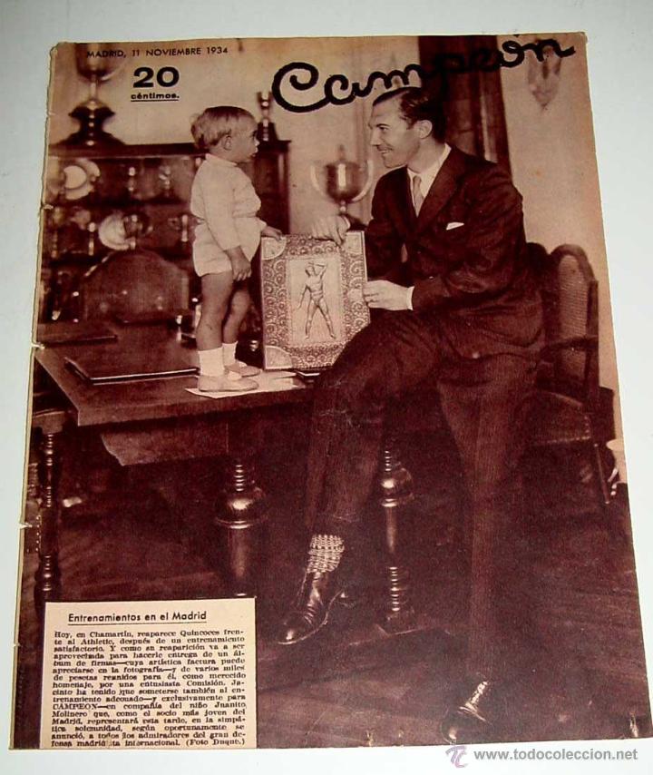 Sammelleidenschaft Sport: ANTIGUA REVISTA DE DEPORTES CAMPEON - FUTBOL, N&ordm; 101. NOVIEMBRE 1934 - PLENA REPUBLICA - REVISTA SOB